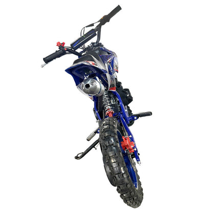 Blue Mini Motor Dirt Bike Kids Pocket 2 Stroke Motorbike ATV Twin Exhaust Tip Toys 49cc 2025