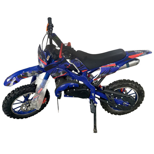 Blue Mini Motor Dirt Bike Kids Pocket 2 Stroke Motorbike ATV Twin Exhaust Tip Toys 49cc 2025