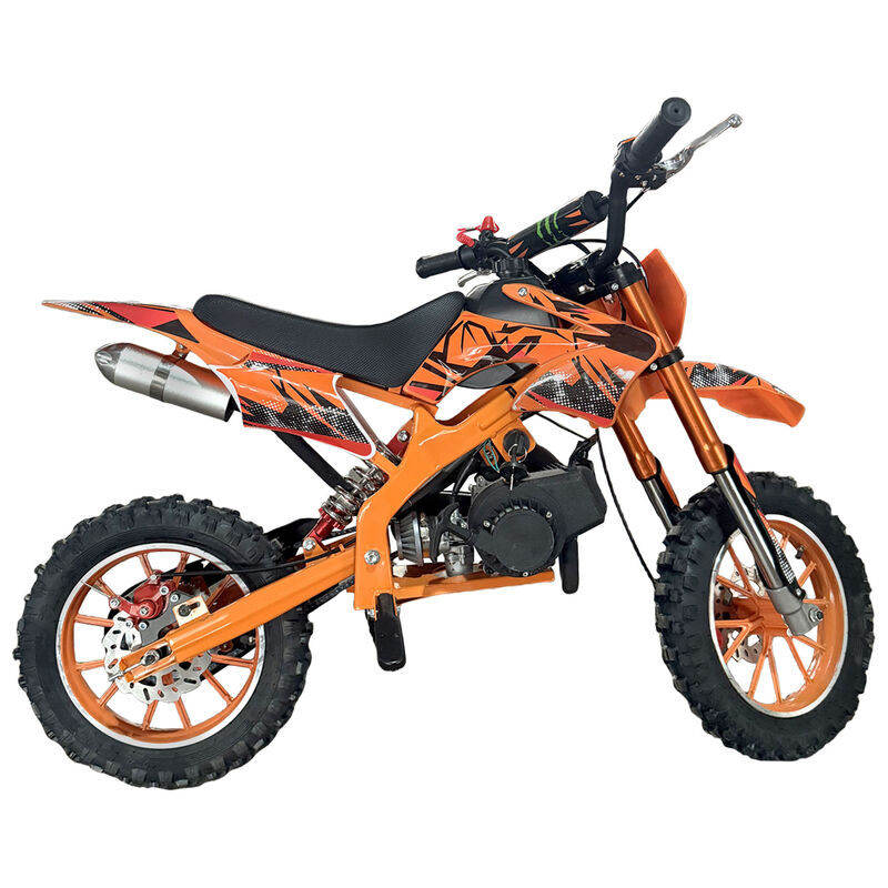 Orange Mini Motor Dirt Bike Kids Pocket 2 Stroke Motorbike ATV Twin Exhaust Tip Toys 49cc 2025