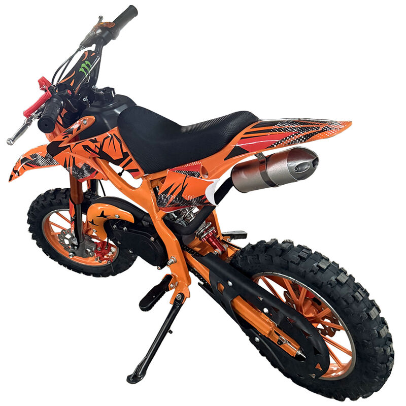 Orange Mini Motor Dirt Bike Kids Pocket 2 Stroke Motorbike ATV Twin Exhaust Tip Toys 49cc 2025