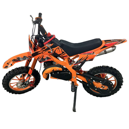 Orange Mini Motor Dirt Bike Kids Pocket 2 Stroke Motorbike ATV Twin Exhaust Tip Toys 49cc 2025
