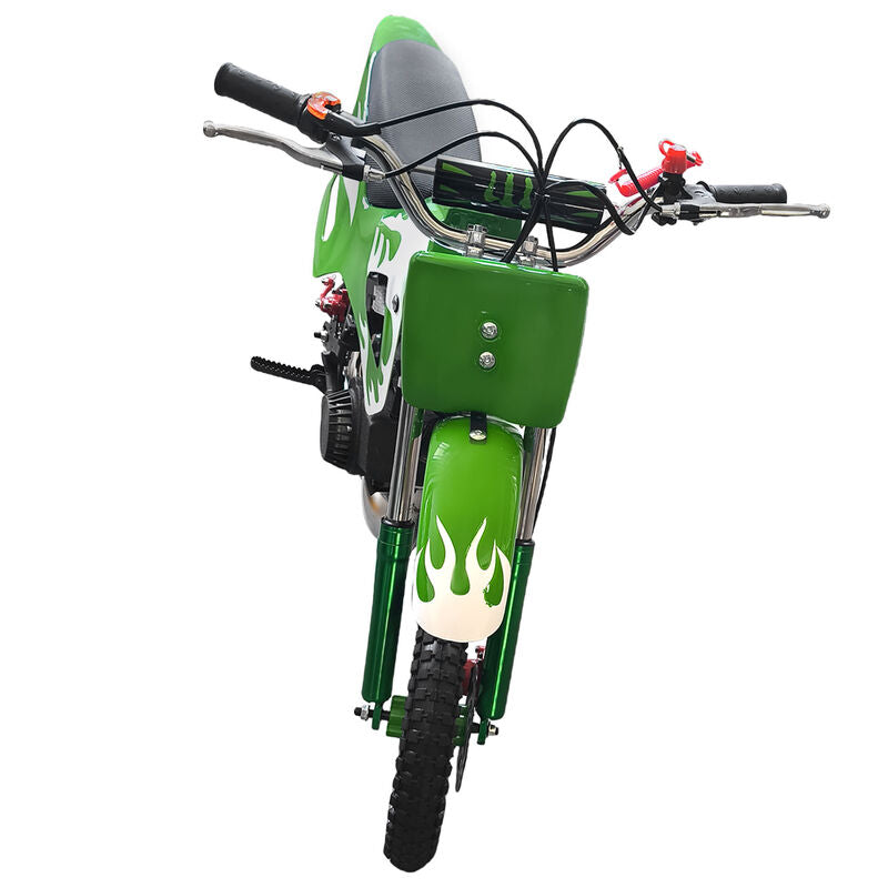 Green Mini Motor Dirt Bike Kids Pocket 2 Stroke Motorbike ATV Twin Exhaust Tip Toys 49cc With 2 Wheels