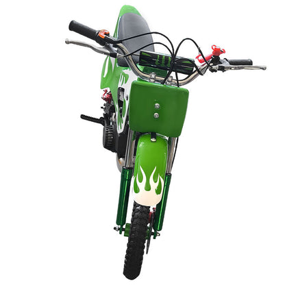 Green Mini Motor Dirt Bike Kids Pocket 2 Stroke Motorbike ATV Twin Exhaust Tip Toys 49cc With 2 Wheels
