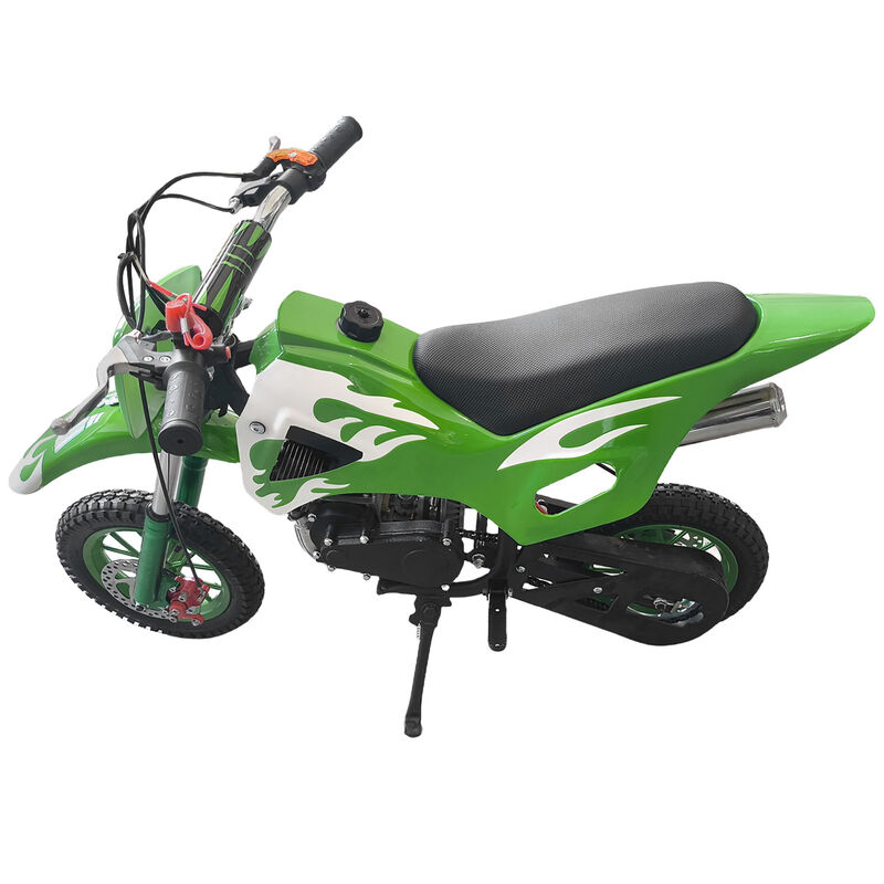 Green Mini Motor Dirt Bike Kids Pocket 2 Stroke Motorbike ATV Twin Exhaust Tip Toys 49cc With 2 Wheels