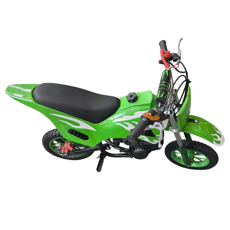 Green Mini Motor Dirt Bike Kids Pocket 2 Stroke Motorbike ATV Twin Exhaust Tip Toys 49cc With 2 Wheels