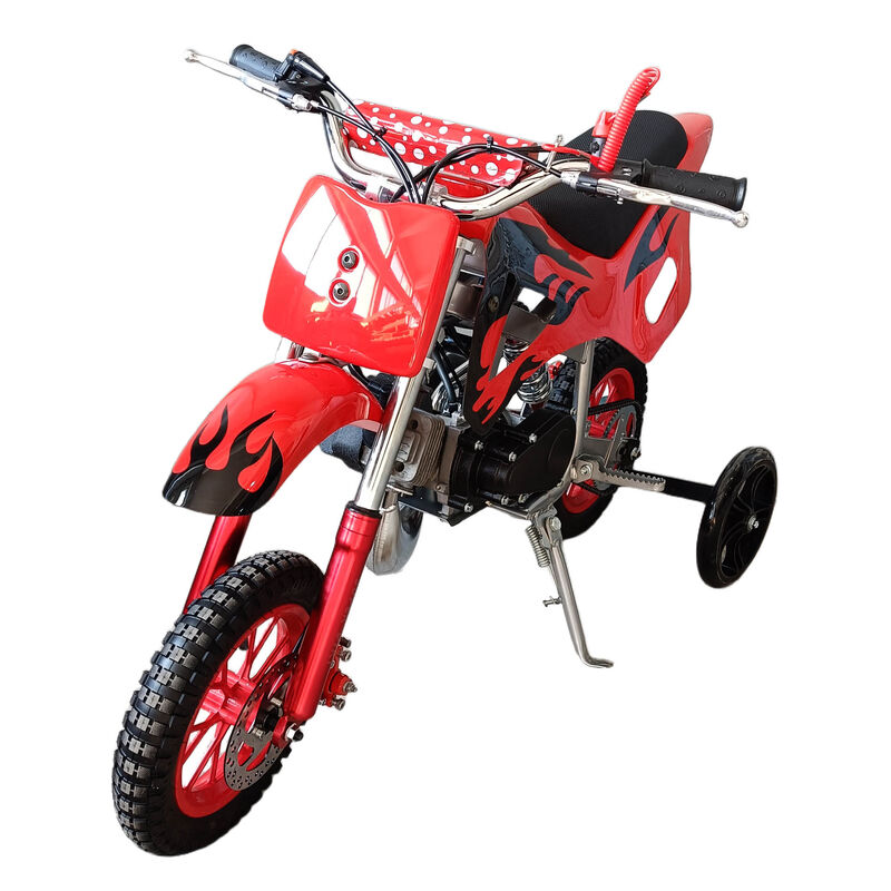 Red Mini Motor Dirt Bike Kids Pocket 2 Stroke Motorbike ATV Twin Exhaust Tip Toys 49cc With 2 Wheels