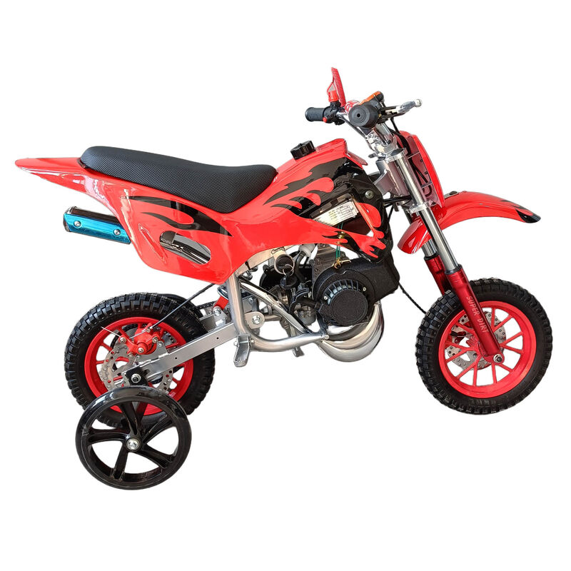 Red Mini Motor Dirt Bike Kids Pocket 2 Stroke Motorbike ATV Twin Exhaust Tip Toys 49cc With 2 Wheels