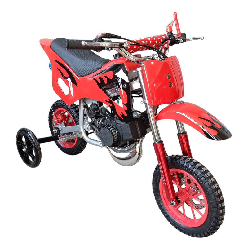 Red Mini Motor Dirt Bike Kids Pocket 2 Stroke Motorbike ATV Twin Exhaust Tip Toys 49cc With 2 Wheels