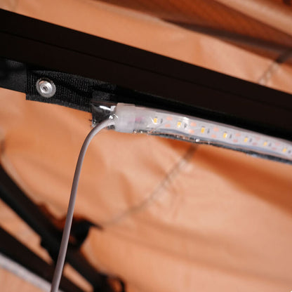 270 Degree Free-Standing Awning & "L" Bracket 600D Double-Ripstop With LED Light Right Side