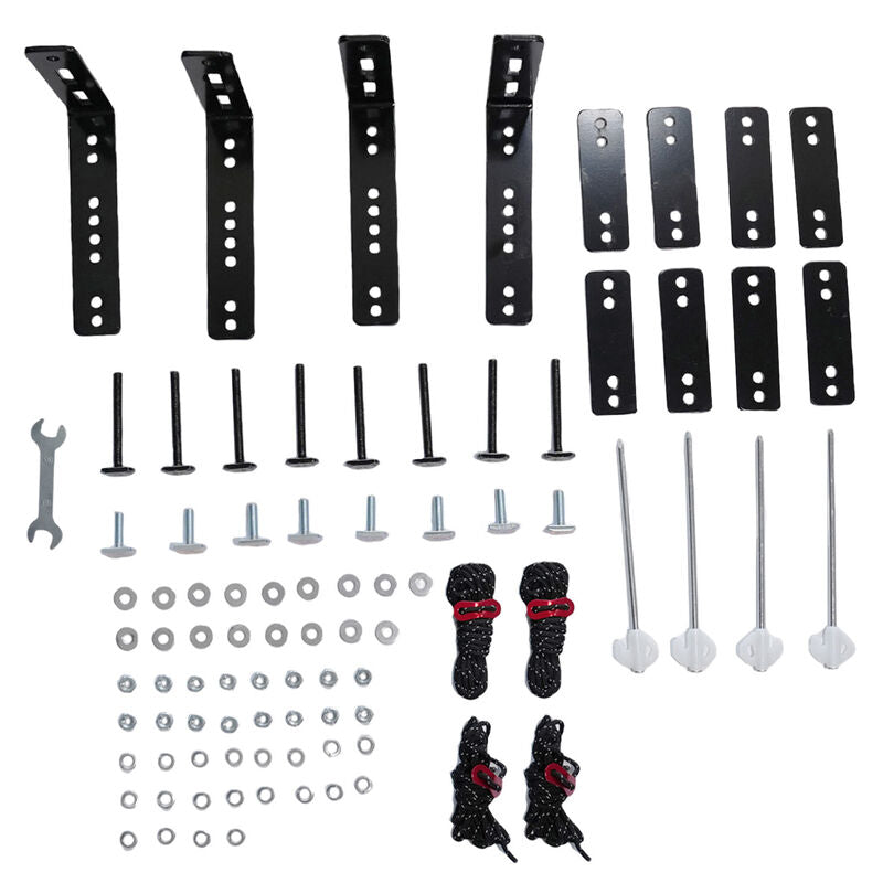 270 Degree Free-Standing Awning & "L" Bracket 600D Double-Ripstop With LED Light Right Side