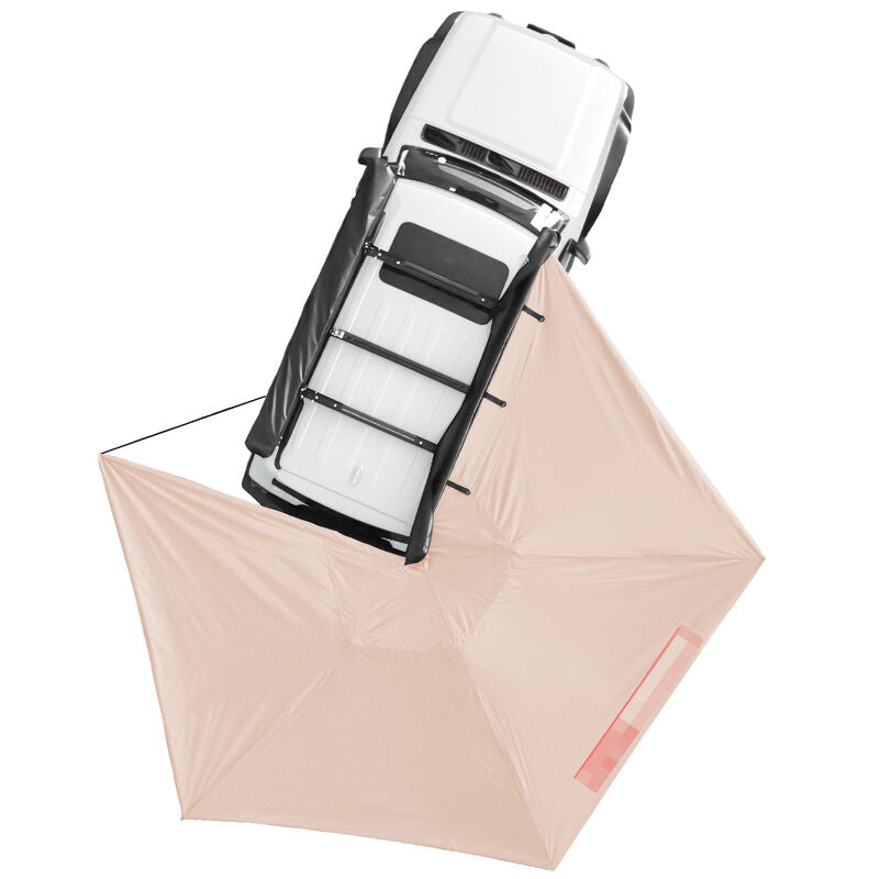 270 Degree Free-Standing Awning & "L" Bracket 600D Double-Ripstop With LED Light Right Side