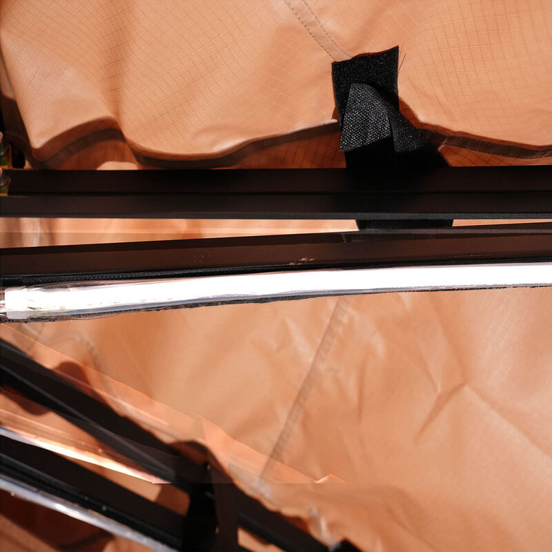 270 Degree Free-Standing Awning & "L" Bracket 600D Double-Ripstop With LED Light Right Side