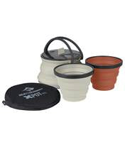 Sea to Summit X-Set 11 - 1.3L X-Pot Collapsible Kettle and 2 X-Mugs - Sand / Rust