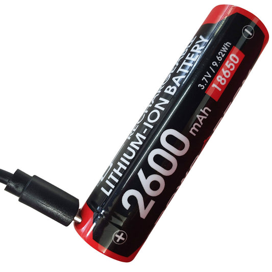 Powa Beam 18650 USB Rechargeable Lithium Battery 2600mah