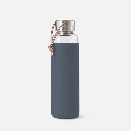 Glass Water Bottle .6L Slate