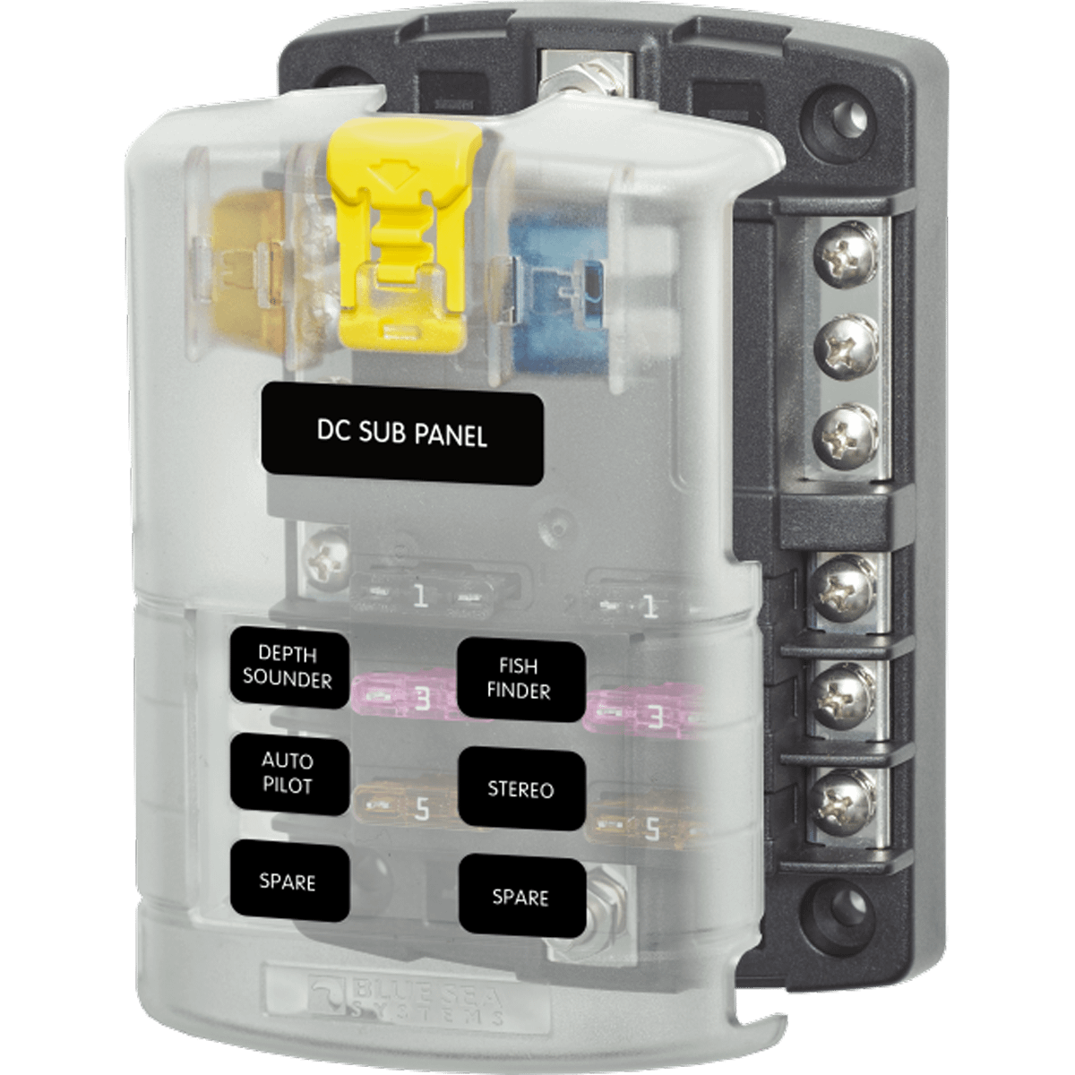 ST Blade Fuse Block – 6 Circuits with Negative Bus and Cover BS-5025B