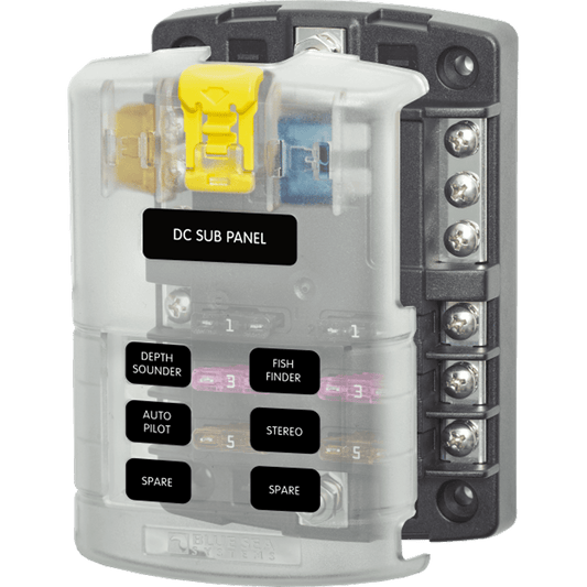 ST Blade Fuse Block – 6 Circuits with Negative Bus and Cover BS-5025B