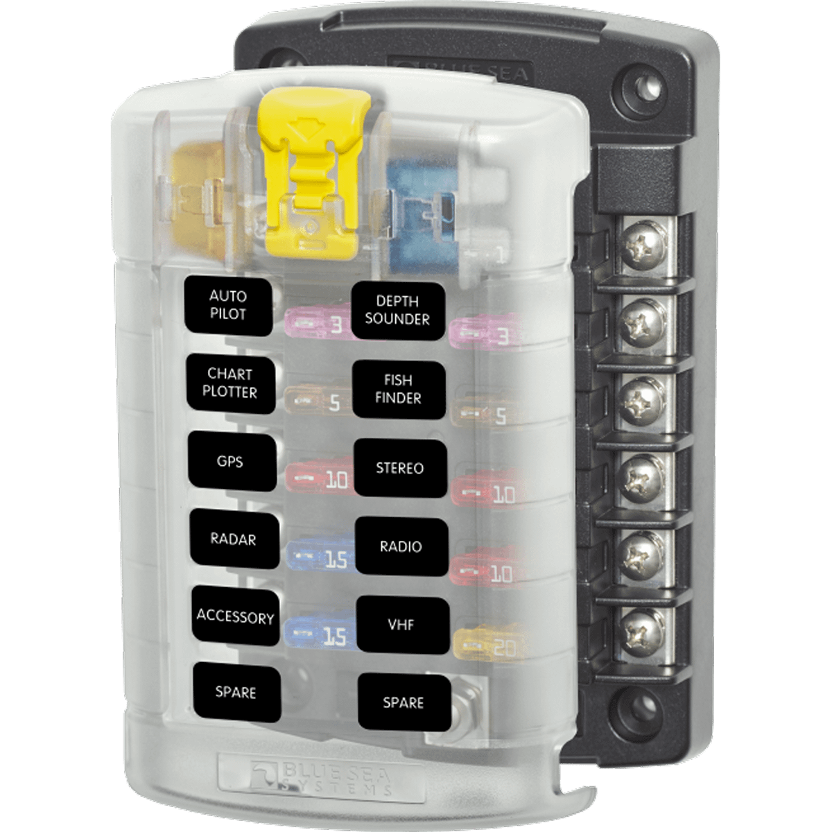ST Blade Fuse Block – 12 Circuits with Cover BS-5029B