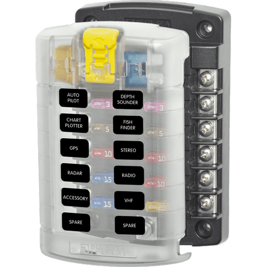 ST Blade Fuse Block – 12 Circuits with Cover BS-5029B