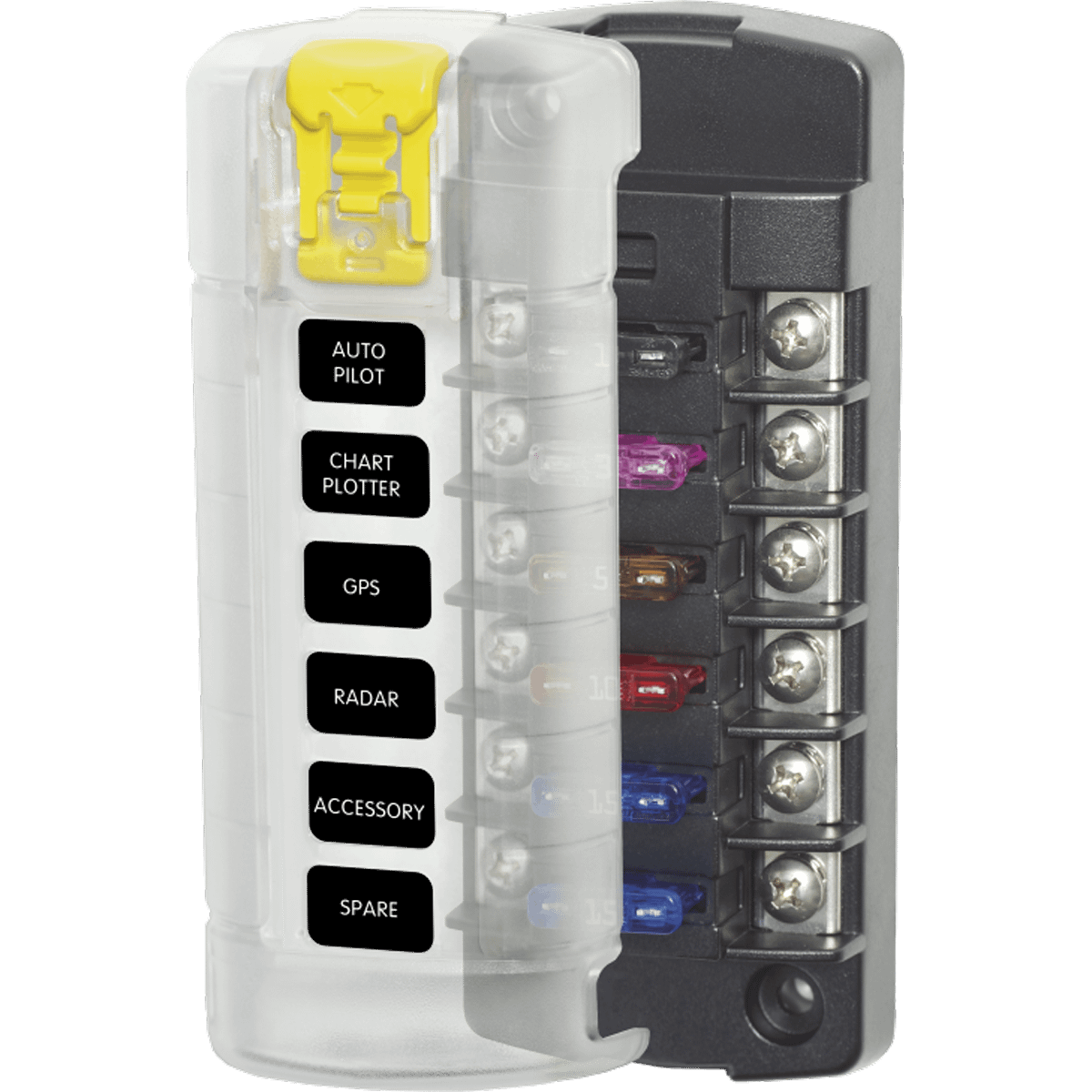 ST Blade Fuse Block – 6 Independent Circuits with Cover BS-5035B