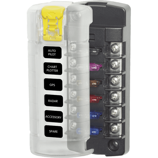 ST Blade Fuse Block – 6 Independent Circuits with Cover BS-5035B