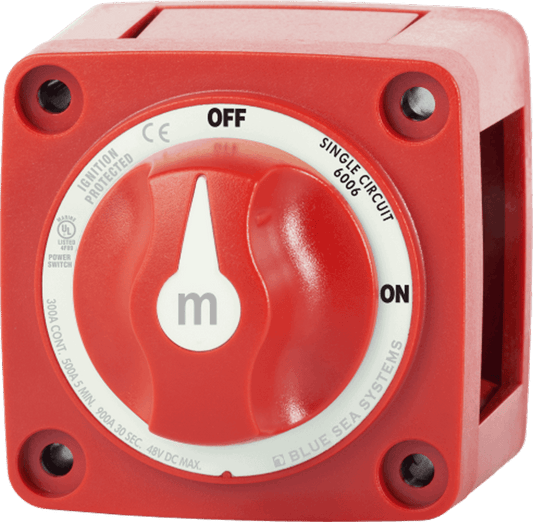 m-Series Mini On-Off Battery Switch with Knob – Red BS-6006