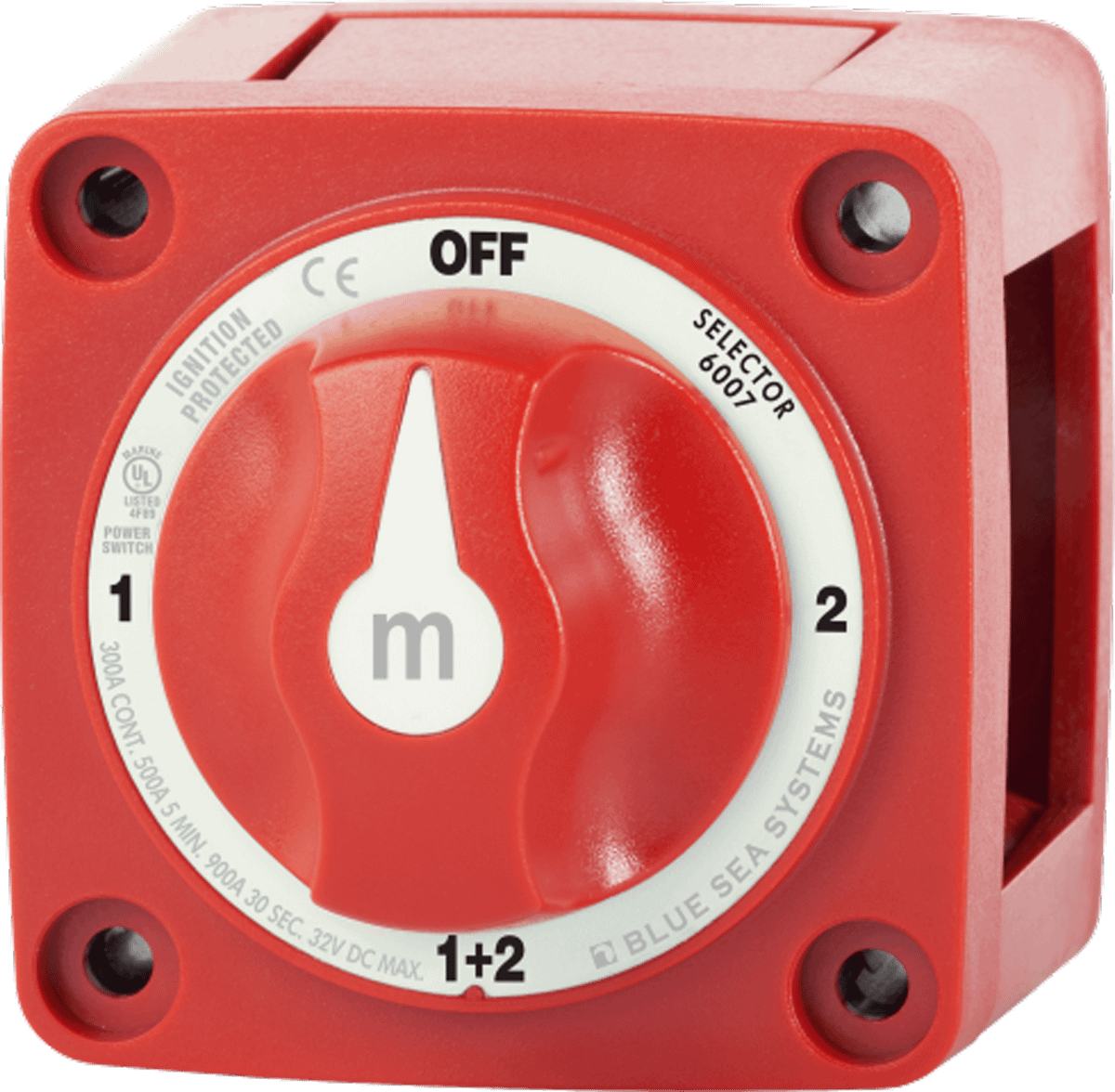 m-Series Mini Selector Battery Switch – Red BS-6007