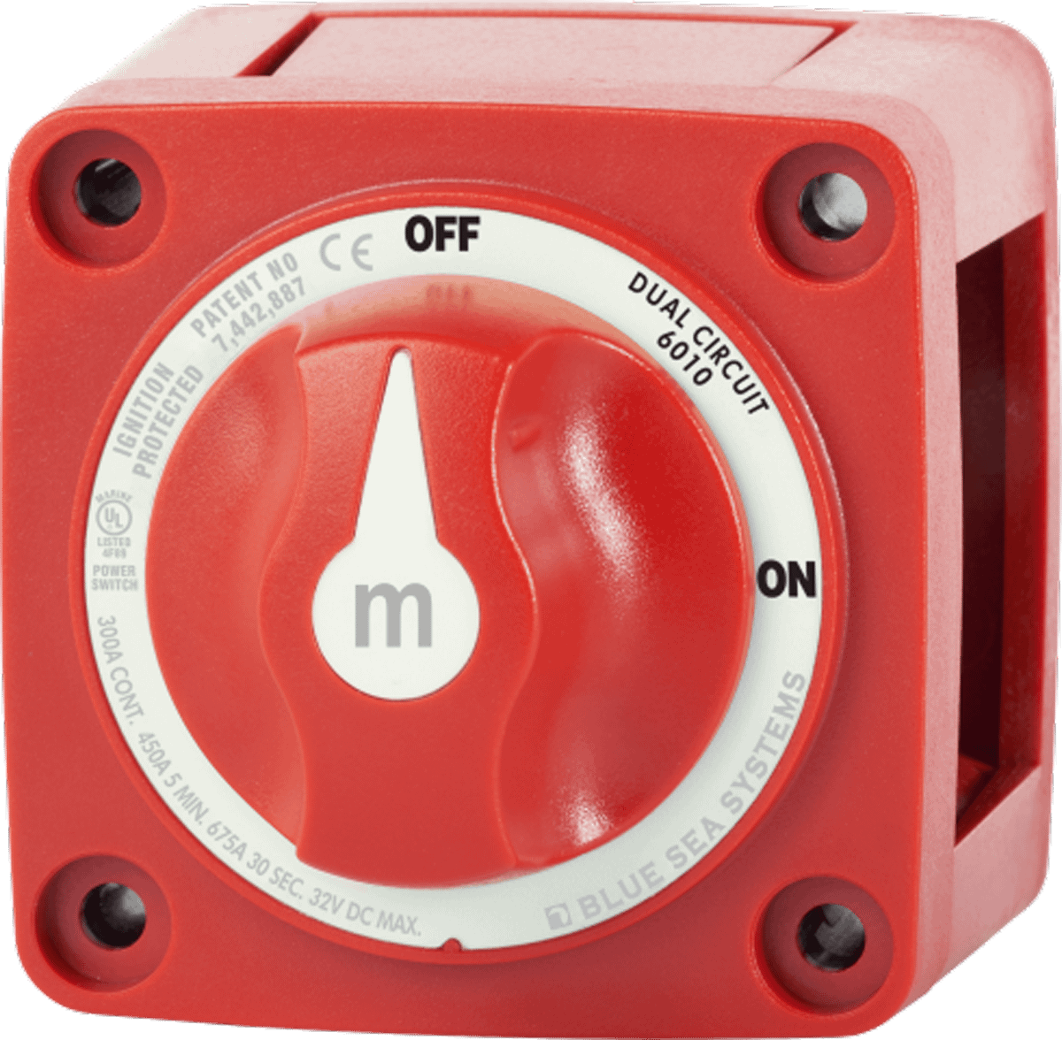 m-Series Mini Dual Circuit Battery Switch – Red BS-6010