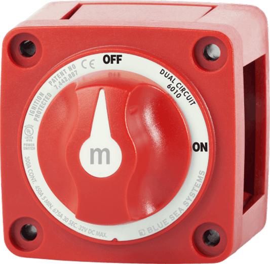 m-Series Mini Dual Circuit Battery Switch – Red BS-6010