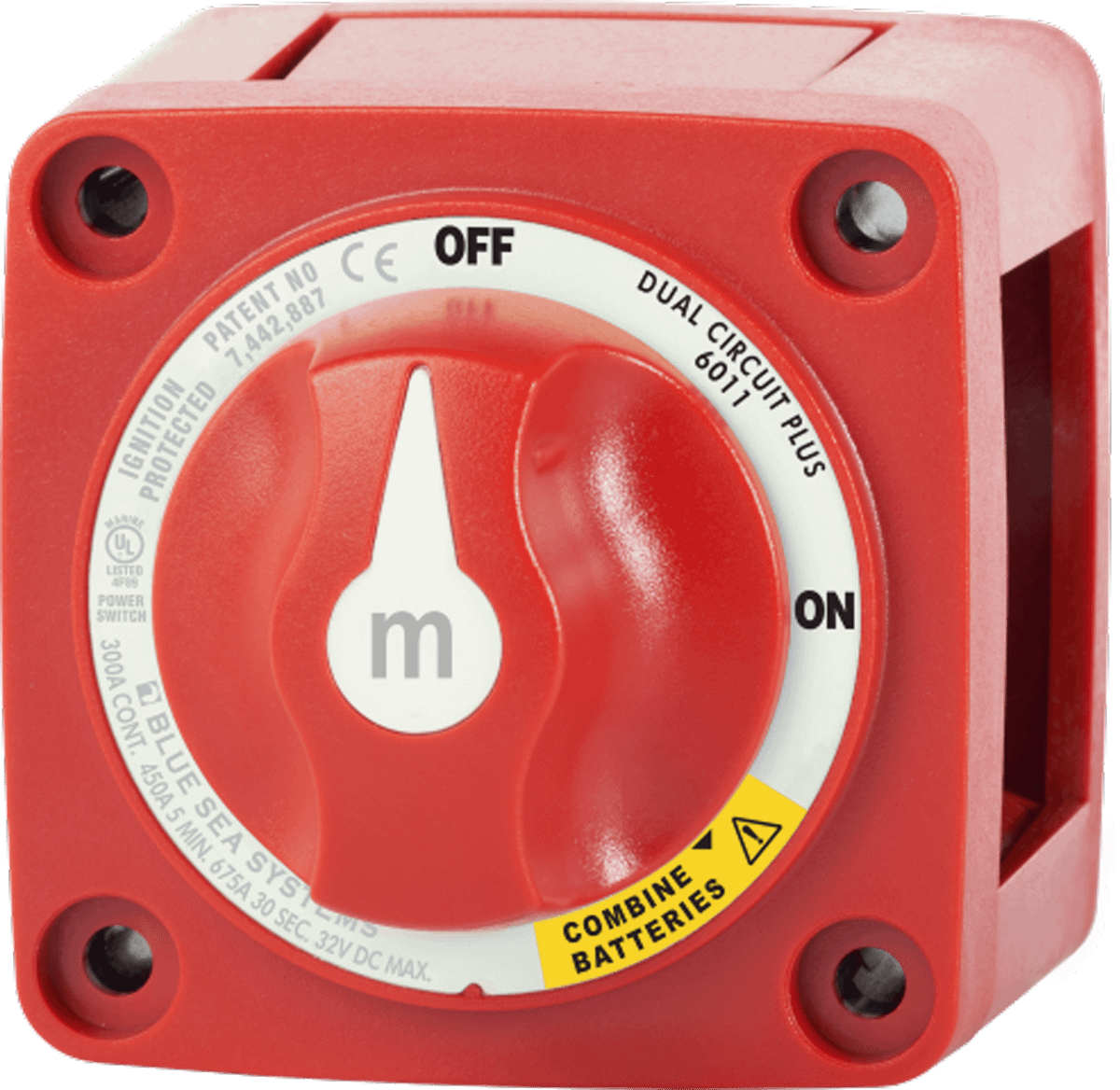 m-Series Mini Dual Circuit Plus™ Battery Switch – Red BS-6011