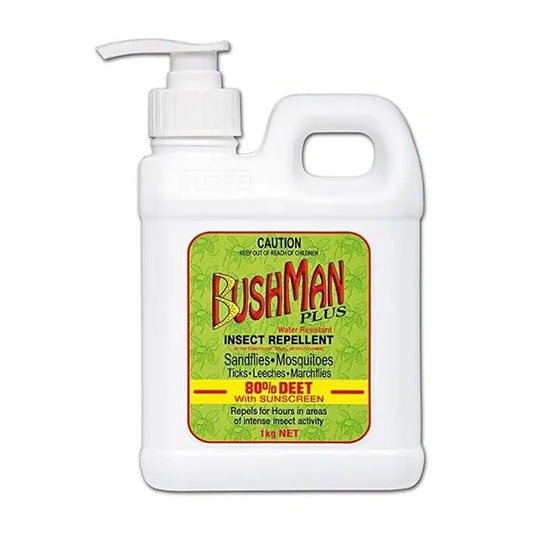 BUSHMAN PLUS 80% DEET 1KG PUMP(with sunscreen)