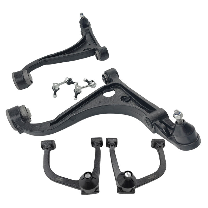 6 Pcs Front Upper Lower Control Arms & Sway Bar Links Fit For Ford Falcon AU2 BA BF XR6 XR8