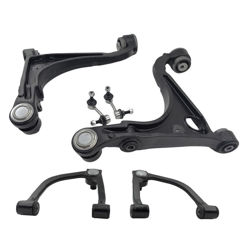 6 Pcs Front Upper Lower Control Arms & Sway Bar Links Fit For Ford Falcon AU2 BA BF XR6 XR8