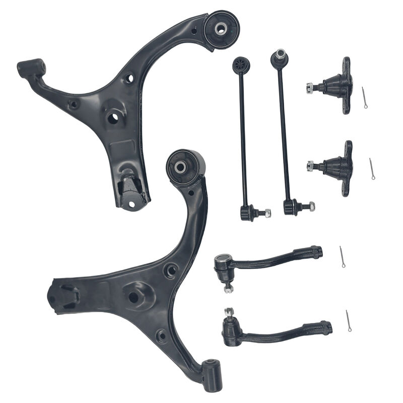 8Pcs Lower Ball Joint Control Arm Sway Bar Link Tie Rod End Kit Fit For Kia Rio JB Sedan & Hatch 08/2005-04/2011