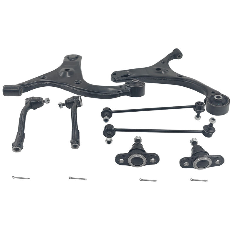 8Pcs Lower Ball Joint Control Arm Sway Bar Link Tie Rod End Kit Fit For Kia Rio JB Sedan & Hatch 08/2005-04/2011