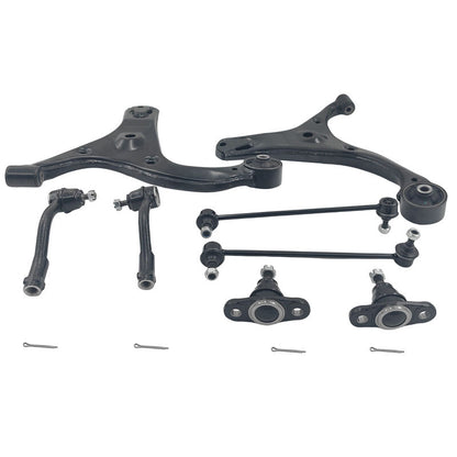 8Pcs Lower Ball Joint Control Arm Sway Bar Link Tie Rod End Kit Fit For Kia Rio JB Sedan & Hatch 08/2005-04/2011