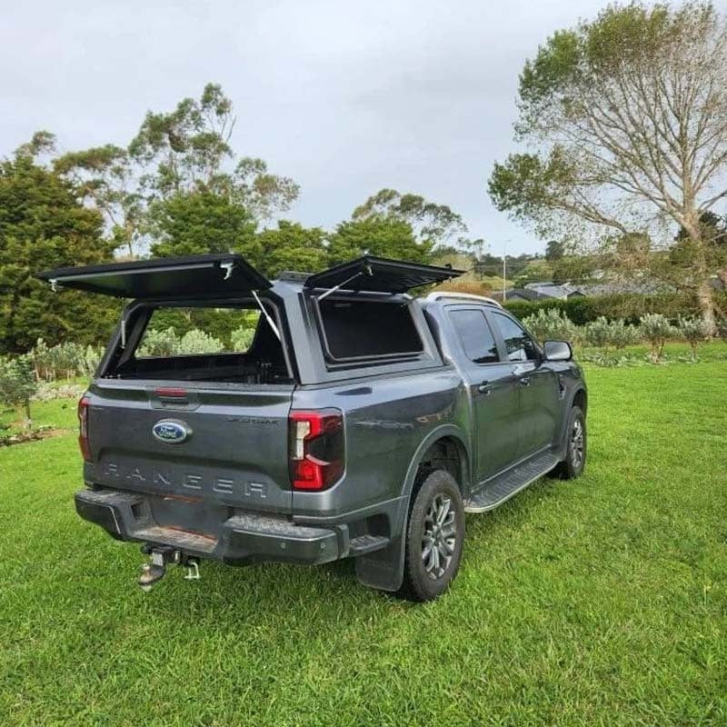 Matte black Ford Ranger/Raptor 2022 ALUMINUM CANOPY – Ramped up 4x4