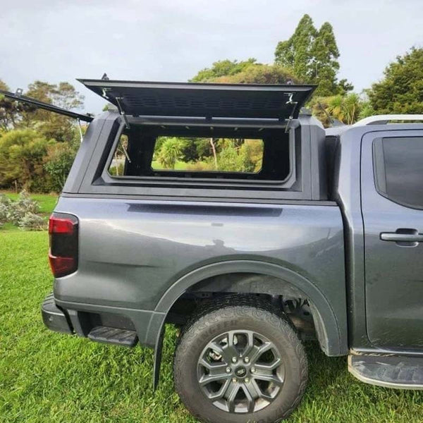 Matte black Ford Ranger/Raptor 2022 ALUMINUM CANOPY – Ramped up 4x4