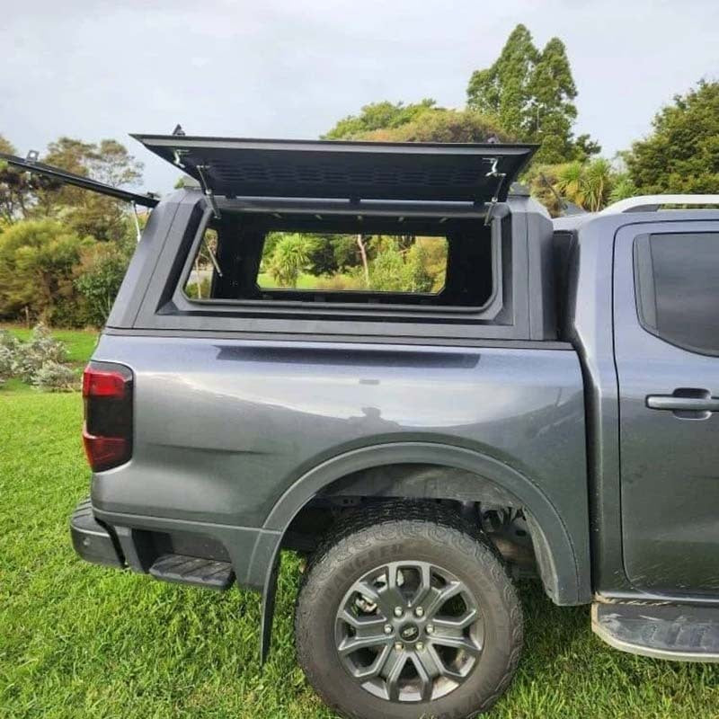 Matte black Ford Ranger/Raptor 2022 ALUMINUM CANOPY – Ramped up 4x4
