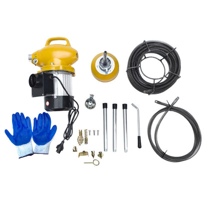 Drain Cleaner Machine Snake Electric 500W Plumbing Sewerage Pipe 20m Cable