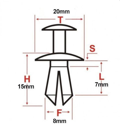 Bumper Bar Front Inner Guard Scrivet Fixings Clips Fit For Mitsubishi 20pcs