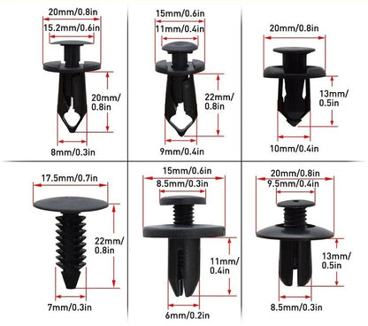 190Pcs Car Body Trim Clips Retainer Rivets Screw Panel Push Fastener Bumper