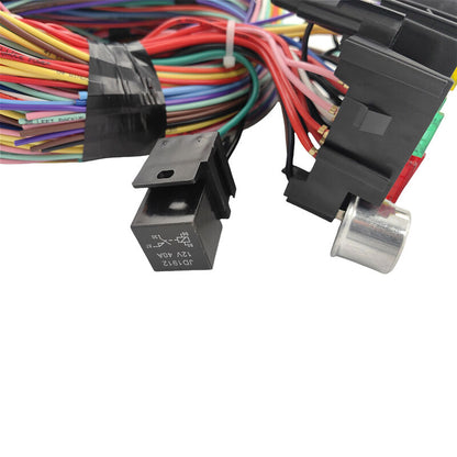 21 Circuit Wiring Harness Kit Extra Long Wires With 17 Fuses & Panel