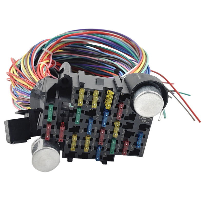 21 Circuit Wiring Harness Kit Extra Long Wires With 17 Fuses & Panel