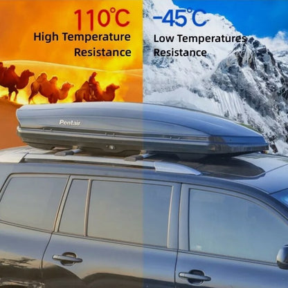 360L Glossy Black Roof Box With Key Lock Fit For Rhino Rack Masterfit Roof Top Box