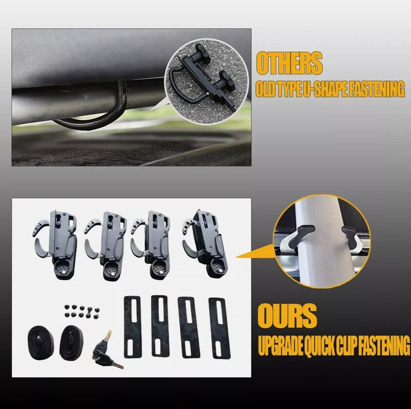 360L Glossy Black Roof Box With Key Lock Fit For Rhino Rack Masterfit Roof Top Box
