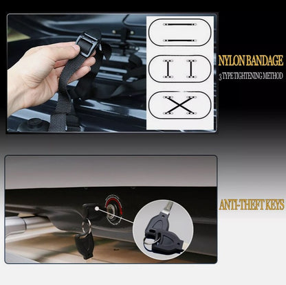 360L Glossy Black Roof Box With Key Lock Fit For Rhino Rack Masterfit Roof Top Box