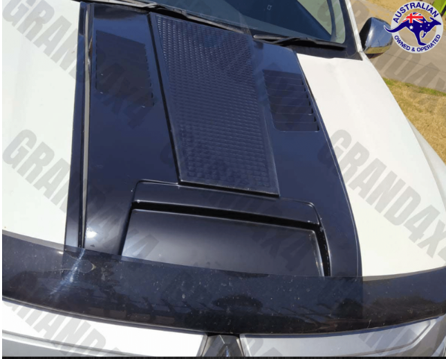 BONNET SCOOP HOOD SCOOP MATTE BLACK SUITS MITSUBISHI TRITON MR 2019 - 2022