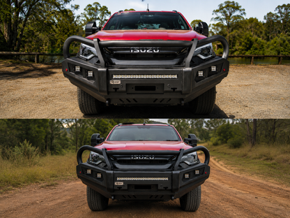 $799 Ramped Up 4x4 Isuzu D-MAX 2024+ Hooped Bull Bar - Matte Black