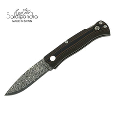 Salamandra Geminis Flax Damascus VG-10 Folding Knife